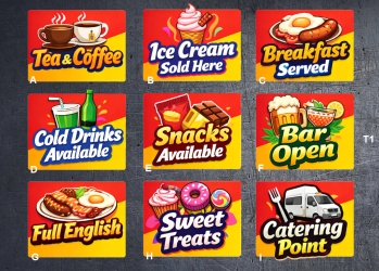 T1 catering stickers, various types. (image for) T1 catering stickers, various types.