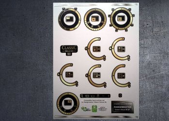 (image for) Rangemaster Classic deluxe 90 dual fuel compatible fascia sticker set, 55mm.