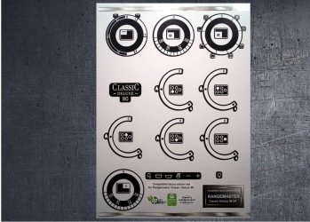 (image for) Rangemaster Classic deluxe 90 dual fuel compatible fascia sticker set, 55mm.