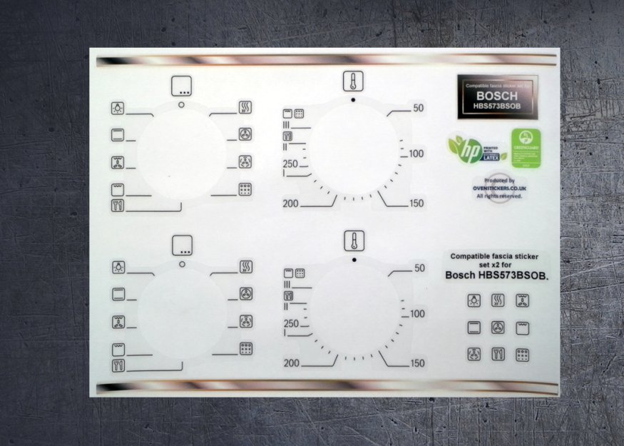 (image for) BOSCH HBS573BSOB compatible fascia sticker set. - Click Image to Close