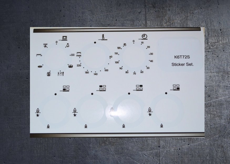 (image for) INDESIT K6T72S compatible fascia sticker set. - Click Image to Close