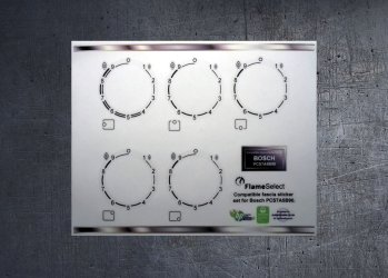 (image for) Bosch PCS7A5B90 compatible 5 burner hob stickers.