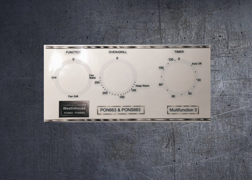 (image for) Westinghouse PON663 & PONS663 compatible fascia sticker set. - Click Image to Close