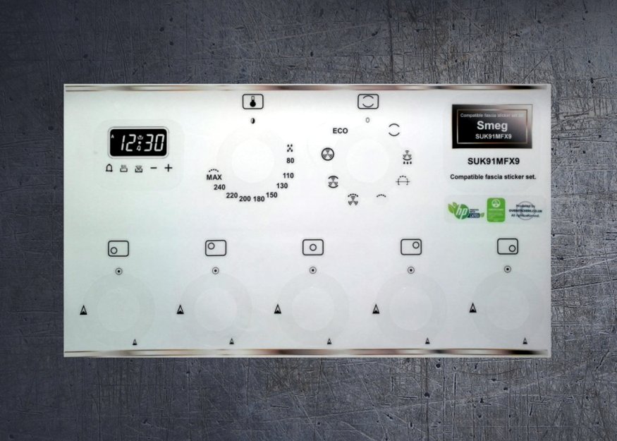 (image for) Smeg SUK91MFX9 compatible panel fascia sticker set. - Click Image to Close