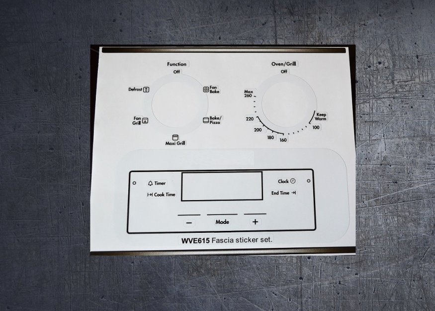 (image for) Westinghouse WVE615 compatible fascia sticker set. - Click Image to Close